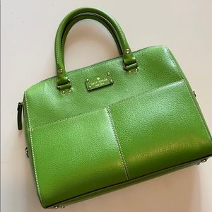 Kelly green Kate spade leather shoulder bag